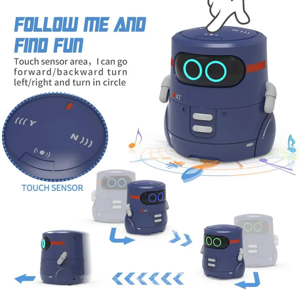 Радиоуправляемый робот-игрушка для детей, Обучающие игрушки с сенсорным сенсором, умная Роботизированная Поющая Танцующая повторяющаяся Голосовая записывающая интерактивная игрушка