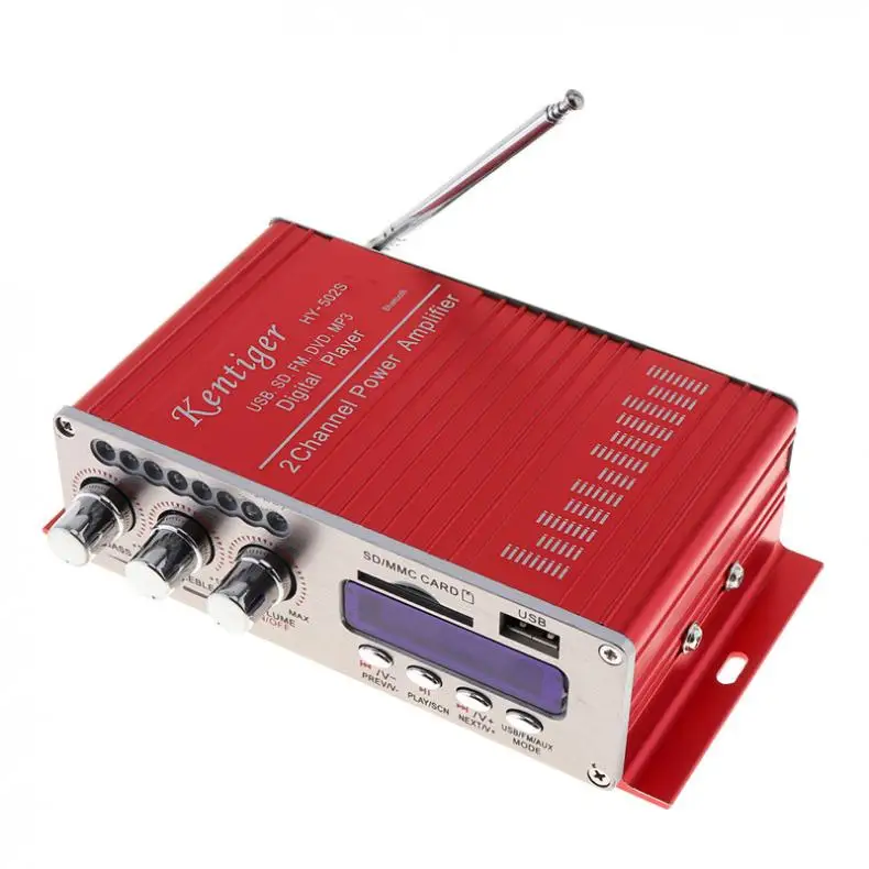 HY-502S 2-канальный Hi-Fi Bluetooth цифровой аудио плеер Автомобильный усилитель fm-радио стерео плеер Поддержка SD/USB/MP3/DVD вход