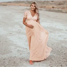 Элегантный реквизит для беременных, платье для фотосъемки, Тюлевое платье для беременных, платье макси для беременных