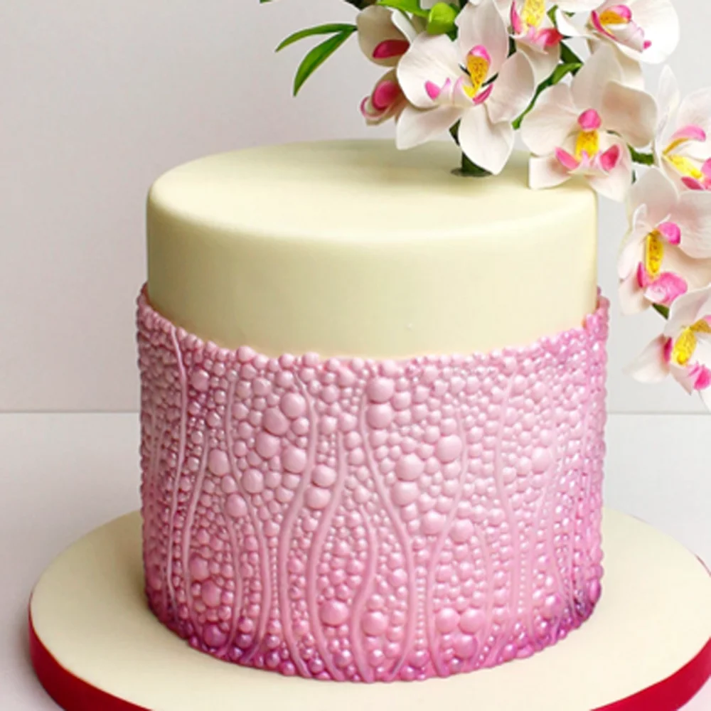 Великолепный жемчужный торт кружева силиконовые формы Sugarcraft