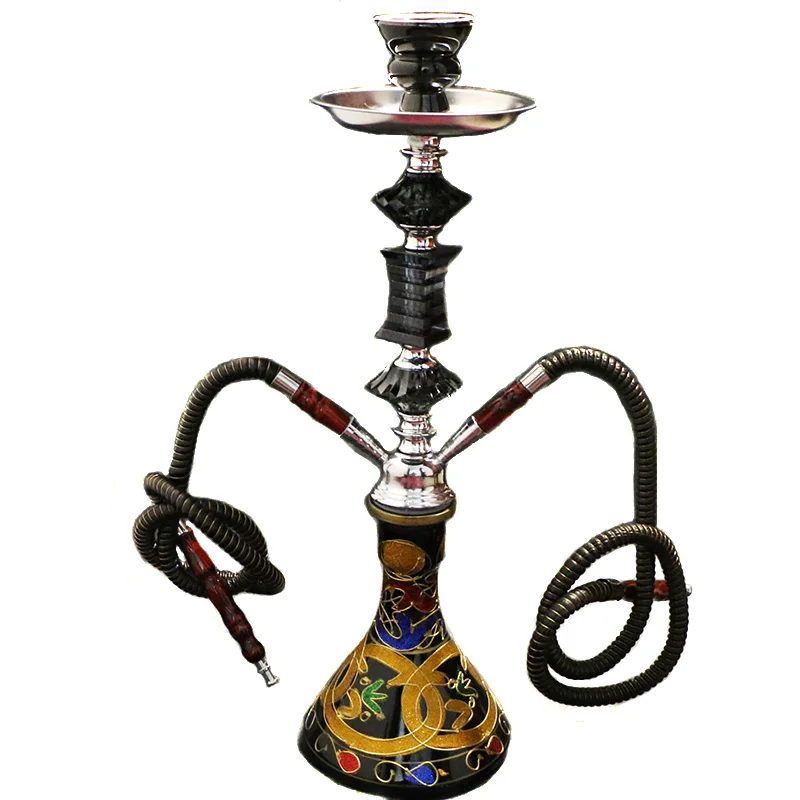 

Middle Size Hookah Complete Set Glass Chicha Base Two Hoses Shisha Smoking Narguile Bowl Ceramic Head 54CM Nargile Water Pipe
