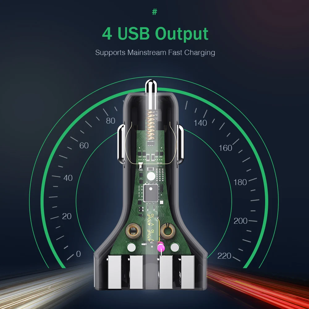Автомобильное зарядное устройство YKZ Quick Charge QC 3 0 автомобильное 4 порта быстрое