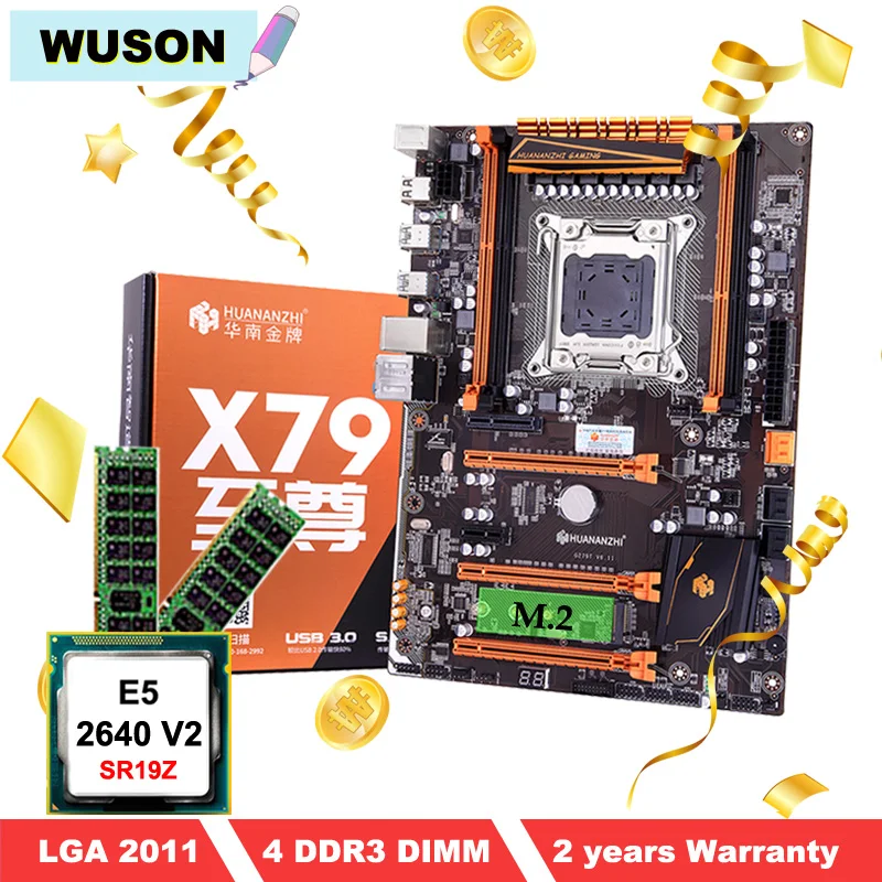 #Special Offers Discount motherboard HUANANZHI deluxe X79 motherboard with M.2 SSD slot CPU Xeon E5 2640 V2 RAM 8G(2*4G) PC hardware supply