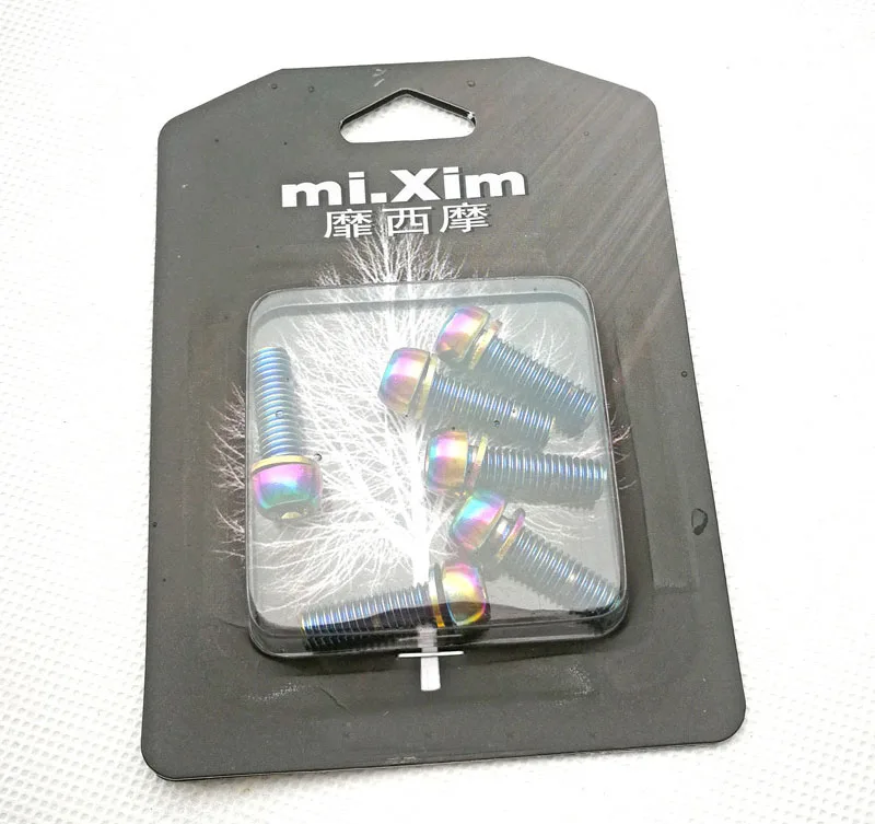 Mi. Xim M5/M6/T25 велосипедные винты дисковый тормоз болты ротора T25 велосипеда болты для выноса руля MTB горный велосипед тормозной ротор винт 6/12 шт./партия - Цвет: M6x20mm multicolor