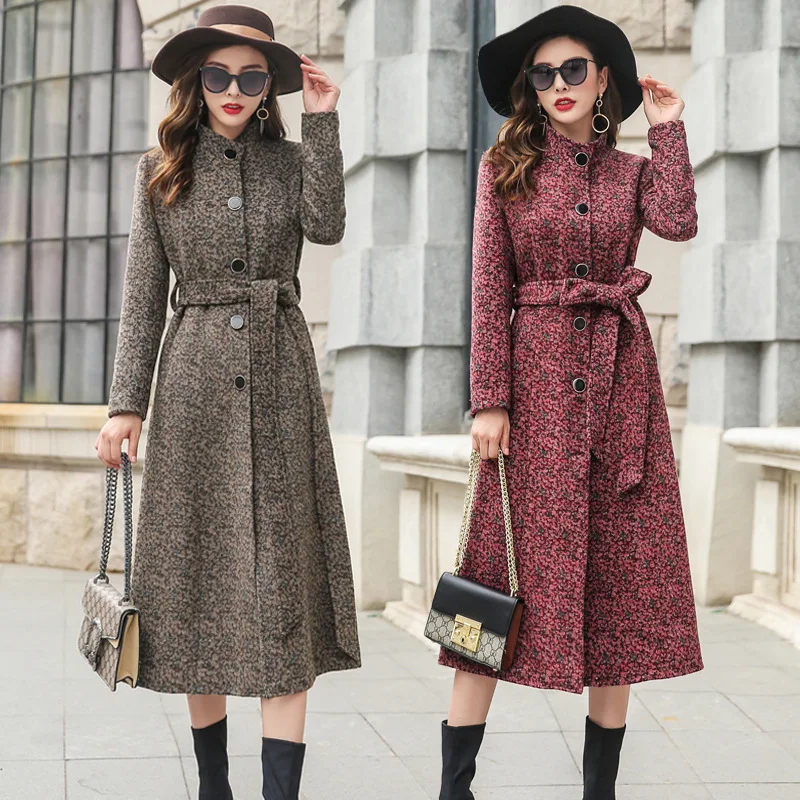 

Winter Woman Coats 2019 Autumn and Winter New Large Size Woolen Coat Long Section of Fashion Slim Thick Woolen Coat Female