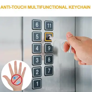 

Anti Contact Door Opener Beer Trigger Touch Screen Key Chain Press Elevator Tool Anti Touch Key Non-contact Hygiene Door Handle