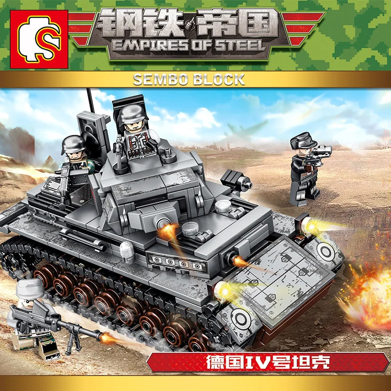  New 596pcs WW2 Tank Series Germany Iv Tank Building Blocks Model Bricks Compatible Legoingly WW2 Mi