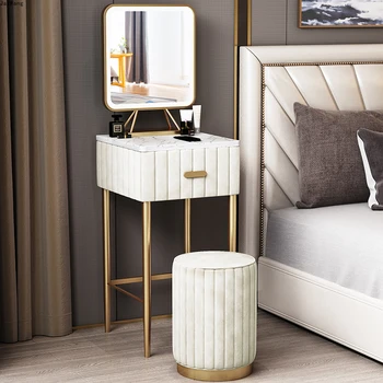 

Dressers for Bedroom Modern Minimalist Nordic Ins Style Makeup Chair Small Apartment Marble Luxury Mini Princess Makeup Table