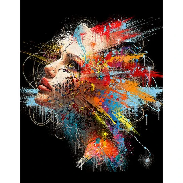 GATYZTORY-Cuadro de 60x75cm para pintar por números, pintura por números,  figura de mujer abstracta, lienzo acrílico, regalo Diy - AliExpress