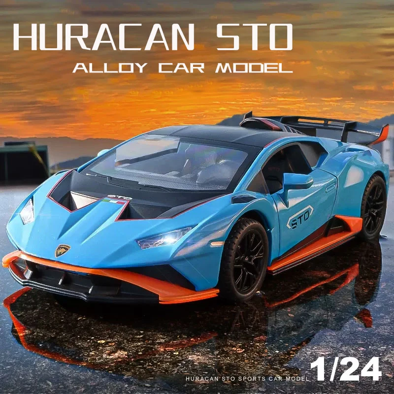 1:24 Lamborghinis Huracan STO Alloy Car Model Diecasts Metal Toy Off-road Vehicles Car Model Simulation Collection Kids Gift rc helicopters