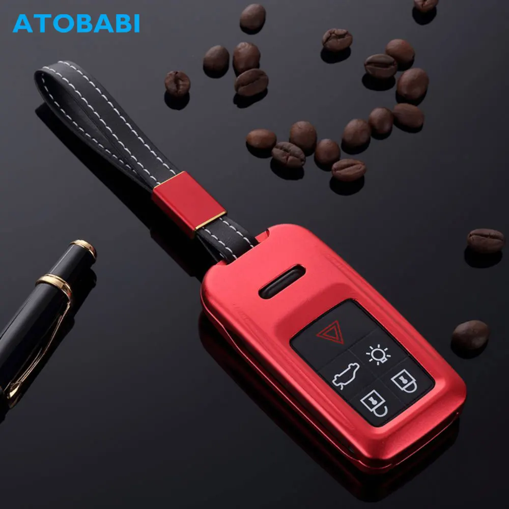 

Aluminum Alloy Car Key Case For Volvo V60 V40 S60 XC60 Smart Keyless Remote Fob Cover Keychain Protector Bag Auto Accessories