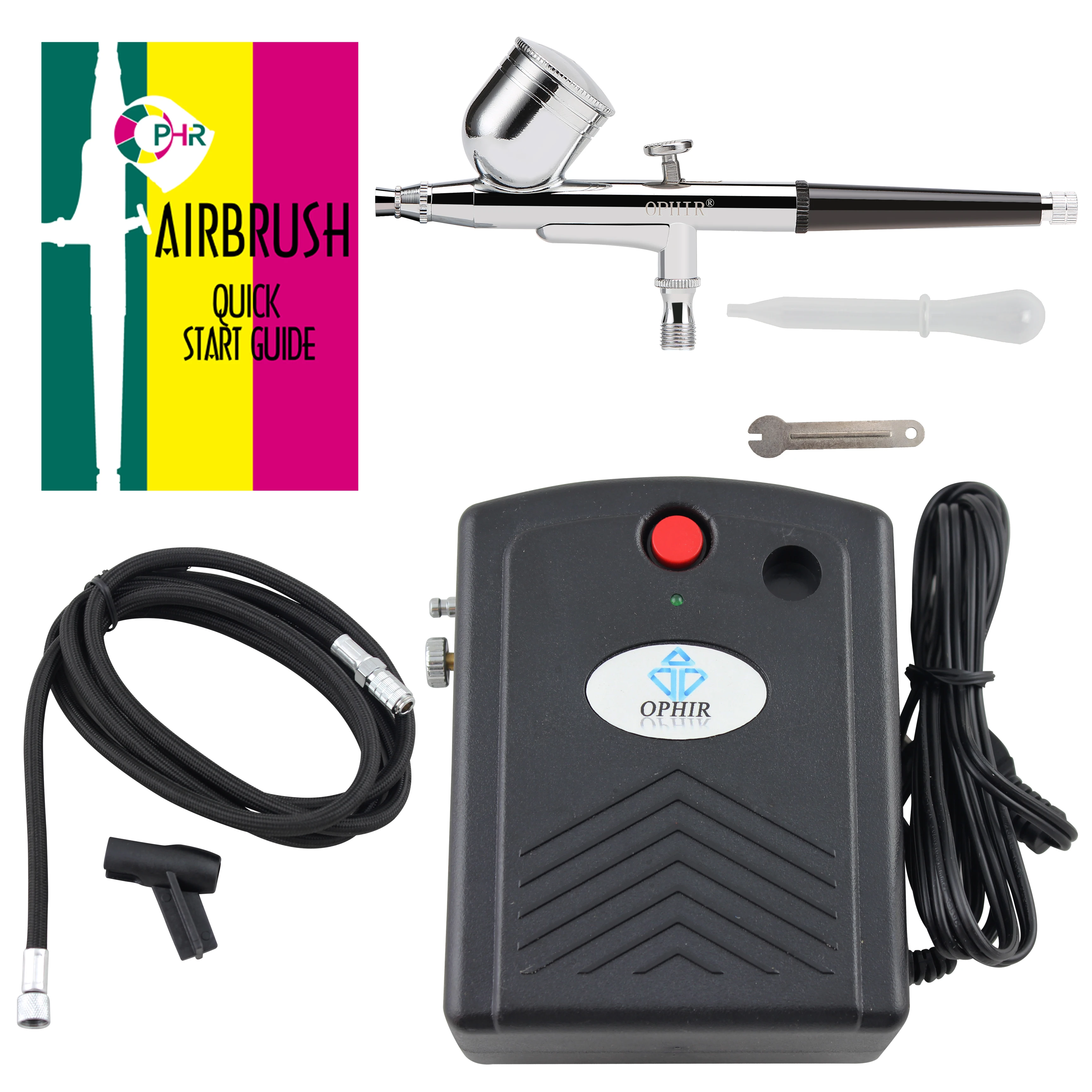 Набор аэрографа двойного действия OPHIR с мини компрессором для нанесения краски