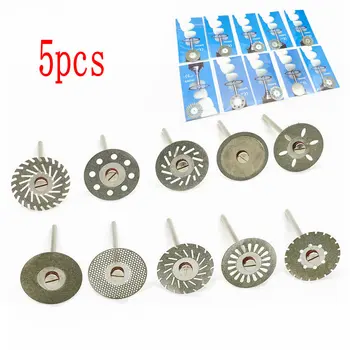 

5pc/set Dental Ultra-thin Double Sided Sand Porcelain Diamond Cutting Disc with Mandrel Diamond Disc Dentistry Polishing Tools
