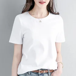 MRMT 2024 Brand Summer New Women's T Shirt Short Sleeved Loose Cotton Half-sleeved T-shirt for Female Pure Color Tops T-shirt