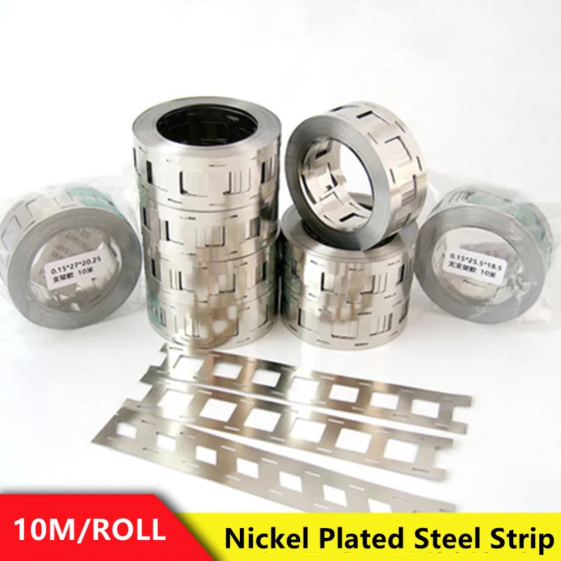 1 Roll10M For 18650 Lithium Battery Pack Welding Tape Nickel BeltNickel Strip 2P 0.15*27mm Nickel Plated Steel Strip