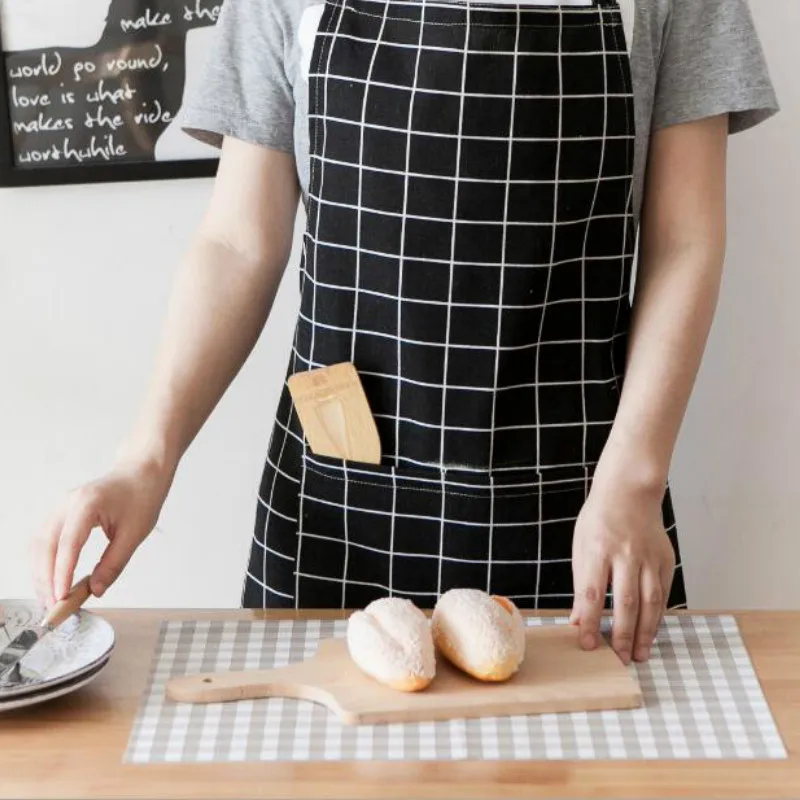 Apron 4 1 шт. Полосатый Хлопок Лен с рисунком фартук для взрослых детей дома приготовления выпечки кофе магазин чистящие Кухонные фартуки аксессуар - Цвет: Apron 4