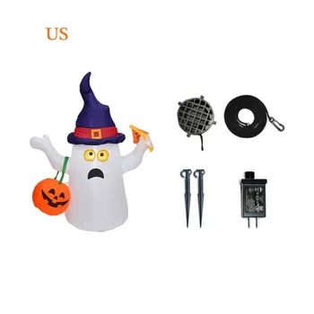 

5FT Tall Ghost And Pumpkin Inflatable Halloween Decoration With LED Lights And Fan For Outdoor Indoor Home Garden Yard