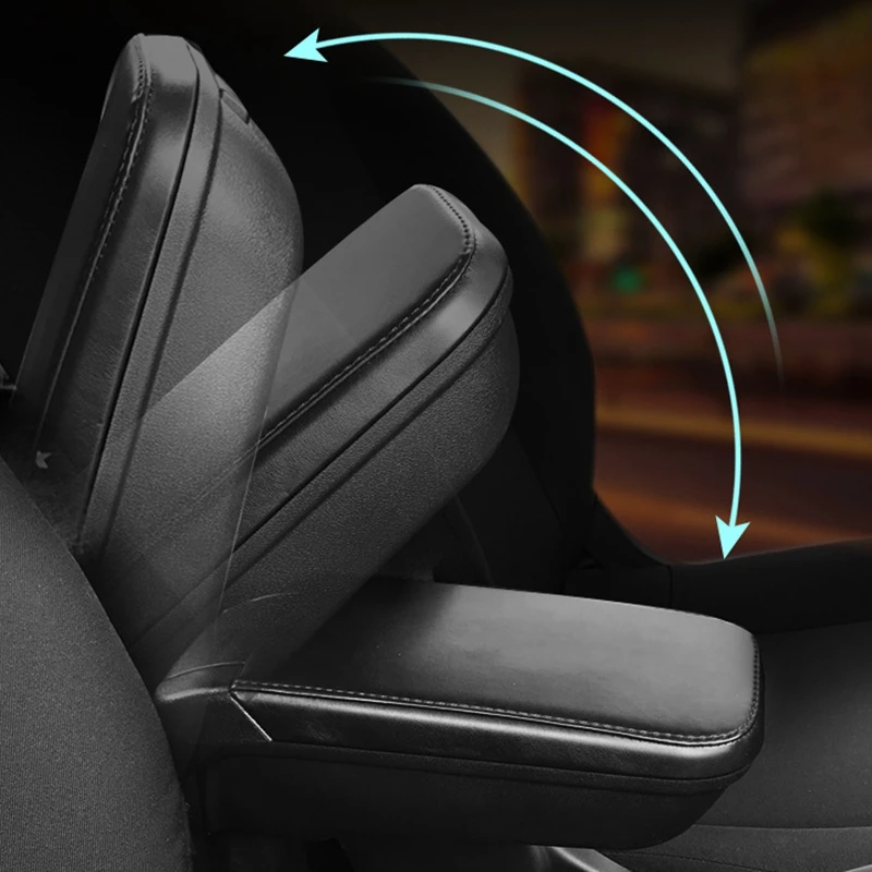Leather PU Armrest Storage Box for Smart 453 Fortwo Forfour 2015-2018 with Cup Holder Locker Container Car Accessories