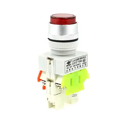 

Panel Mountind 1NO+1NC Push Button Switch 660VAC 10A w Red LED Indicator