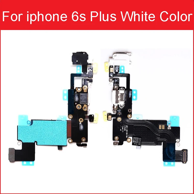 USB разъем для зарядного устройства Flex кабель для передачи данных для iPhone 6 6S плюс зарядка через usb Порты и разъёмы Разъем док-станции с микрофоном наушников аудиоразъема - Цвет: For i6sp White