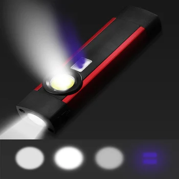 

Skywolfeye Portable LED+COB+UV 500Lumens 4Modes USB Rechargeable Work Light Waterproof Maintenance Lamp Flashlight Magnets