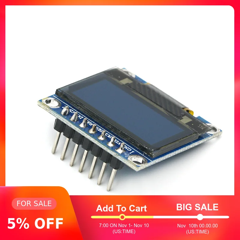 0,96 дюймов IIC Серийный желтый синий OLED дисплей модуль 128X64 IEC SSD1306 12864 плата с ЖК-экраном GND VCC SCL SDA 0,9" для Arduino