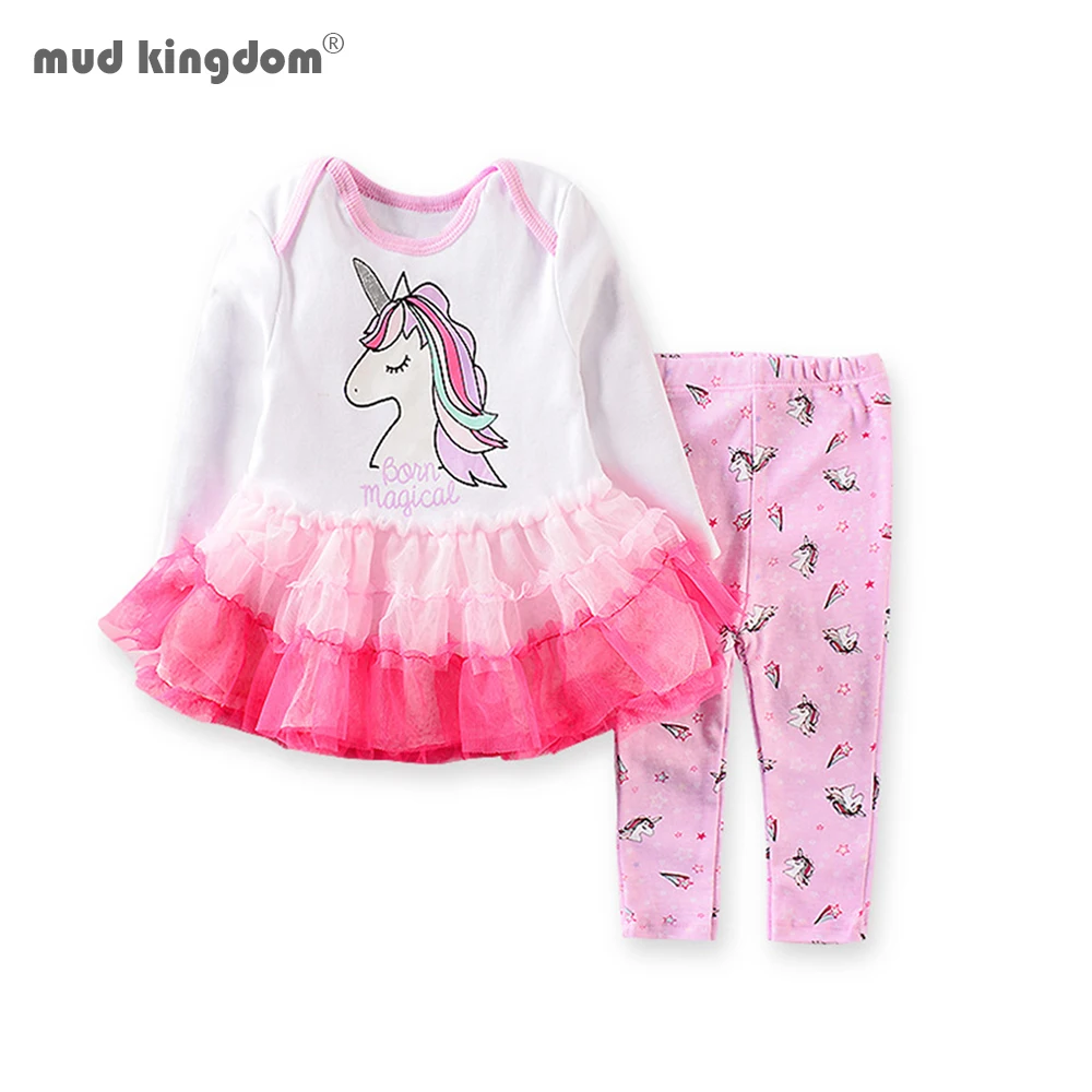 

Mudkingdom Brand Fashion Baby Girls Clothes Set Outfits Lace Dress Set Toddler Girl Outfits 2020