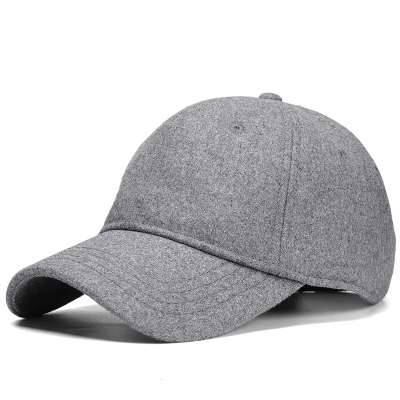 Большие мужские зимние шерстяные шапки большого размера с флисом, Мужские фетровые бейсболки большого размера s 55-60 см 60-65 см