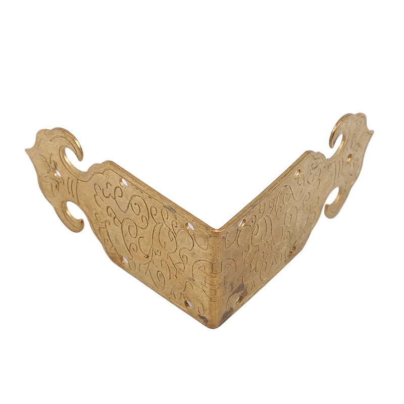 Brass High qualityVintage Luggage Case Box Corner Pattern Carved Corners,Brackets Decorative,Furniture Decoration Box Corner,Bronze - Цвет: Brass