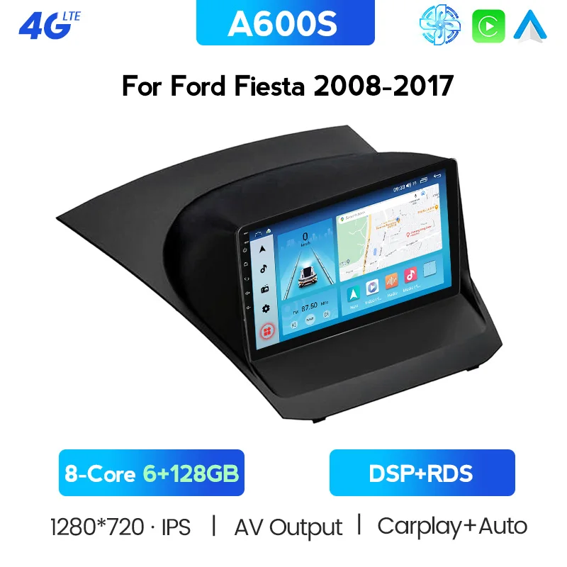 Автомагнитола для Ford Fiesta 2009-2017 Android 10 0 2 Din 9 дюймов мультимедиа стерео Carplay