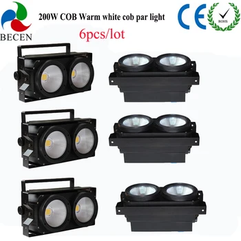 

Tax was paid no fee 2 eyes 2x100W Led Blinder 200W COB Par Light DMX512 Stage Lighting Xmas Party lights 6pcs/lot