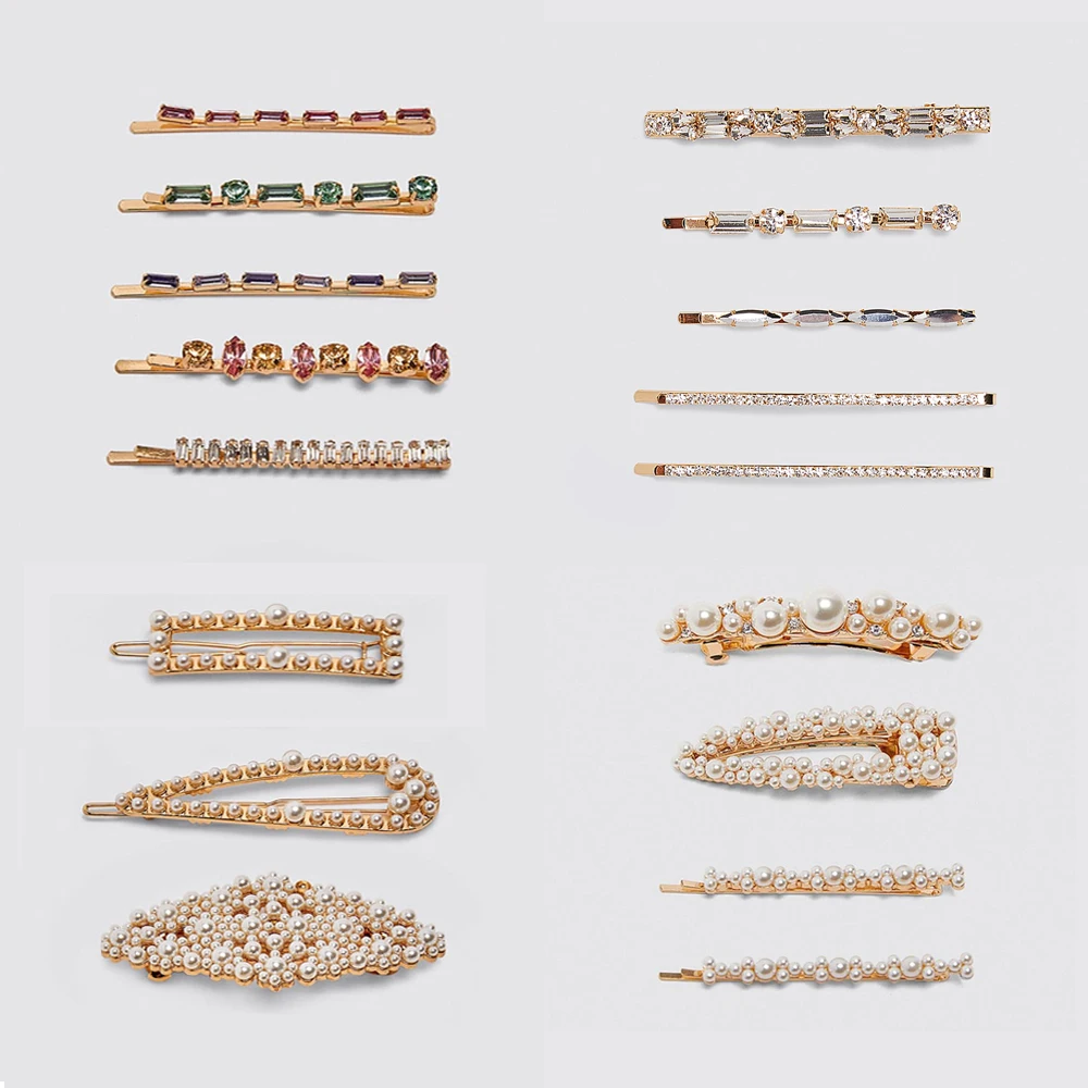 

Girlgo Luxury Crystal Pearl ZA Hairgrips Women Ethnic Colorful Flower Hairpins Girls Christmas Gifts Maxi Statement Hair clips