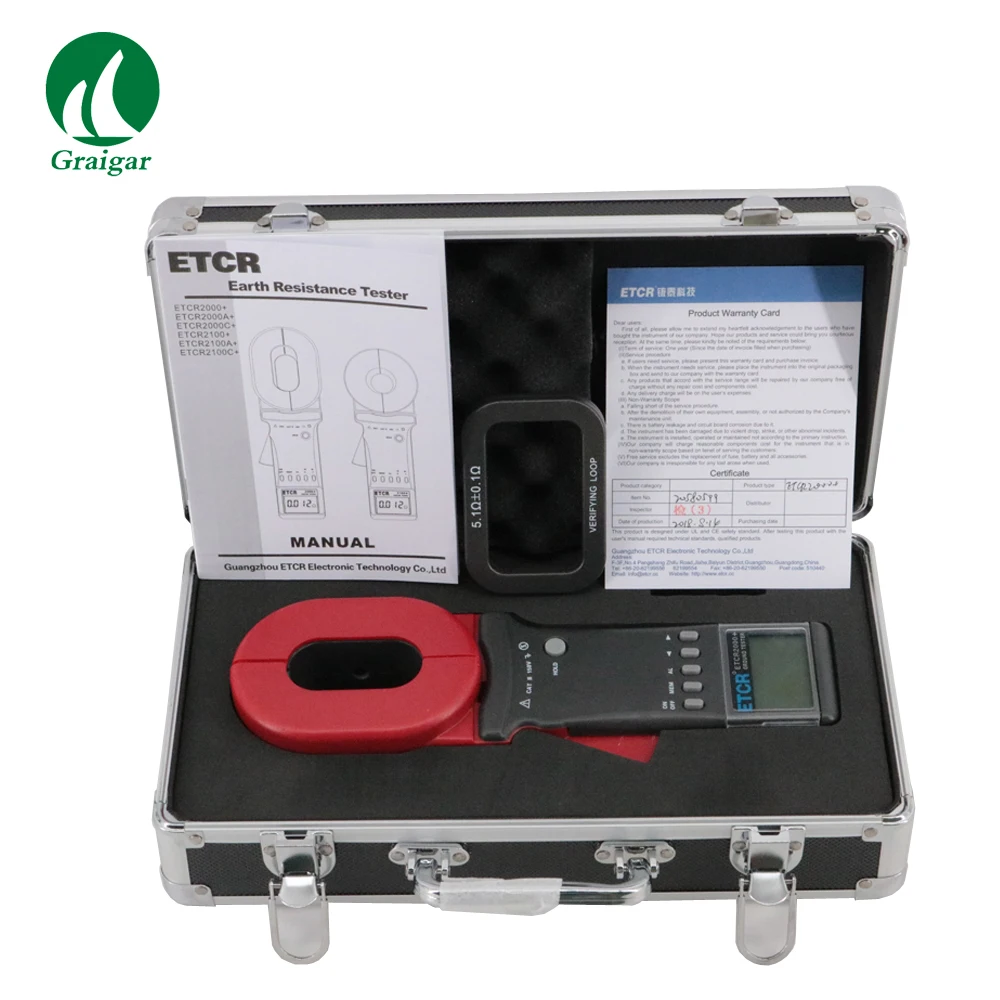 

ETCR2000+ Clamp Earth Resistance Tester Resistance Resolution 0.001ohm
