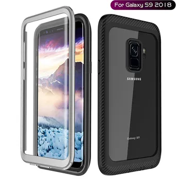 フルボディ頑丈なケースサムスンギャラクシー S9 プラス電話ケース耐衝撃クリアバンパーカバー S9 + 内蔵したでのスクリーンプロテクター