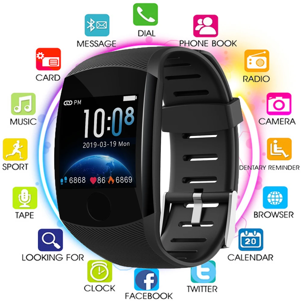 

Bluetooth Smart Band Heart Rate Blood Pressure Pedometer Waterproof Fitness Tracker Women Smart Bracelet Smart Watch for Men
