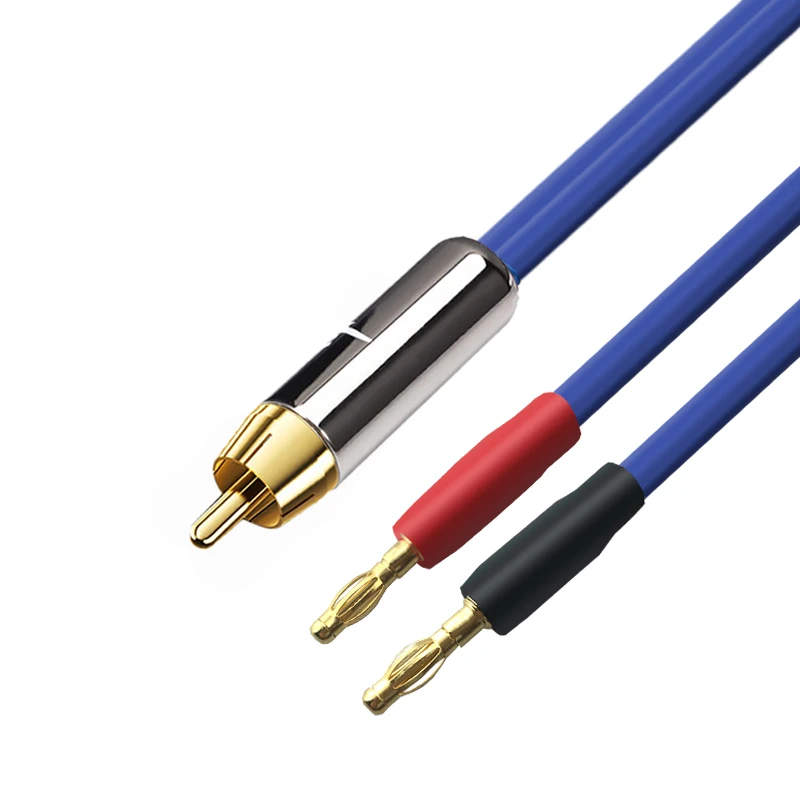 Cabo de Áudio Rca para Dual Banana Spade Plug Amp Soundbox Ofc Cabo de Áudio 1m 2m 3m 5m 8m 10m 15m