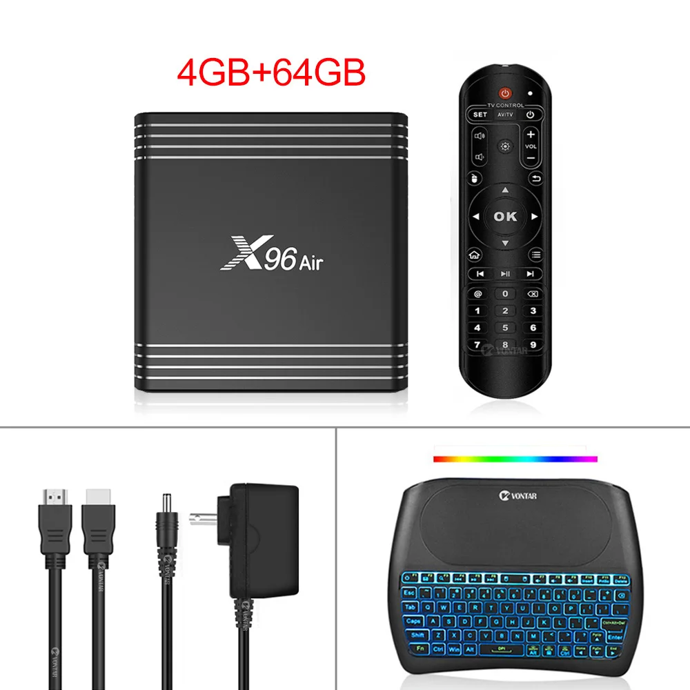 VONTAR X96 Air 8K Amlogic S905X3 Smart tv BOX Android 9,0 2,4G Wifi 1080P 4K Youtube X96Air телеприставка 4 Гб 64 Гб 32 Гб 2 Гб 16 Гб - Цвет: 4GB 64GB D8