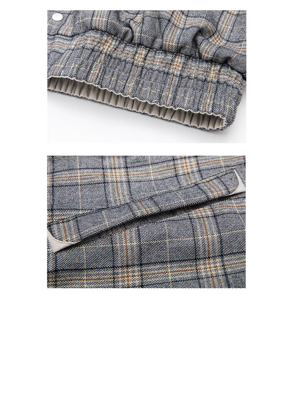 ByteHare Play Drug Bureau's Both sides of the front and back wear thicker plaid men's loose zipper jacket couple models coat
