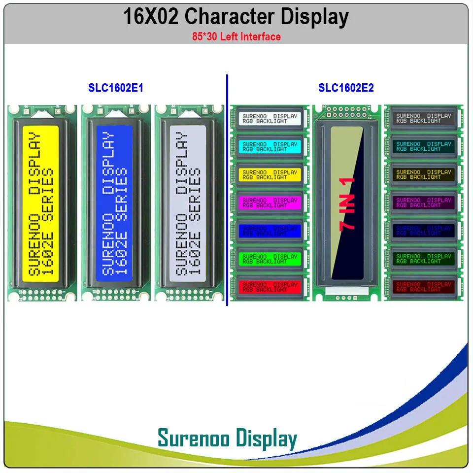 

Left Interface 162 16X2 1602 Character LCD Module Display Screen LCM Yellow Green Blue with LED Backlight