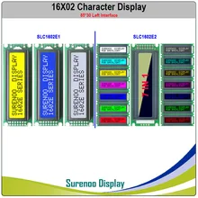 Interface esquerda 162 16x2 1602 personagem lcd módulo display tela lcm amarelo verde azul com luz de fundo led
