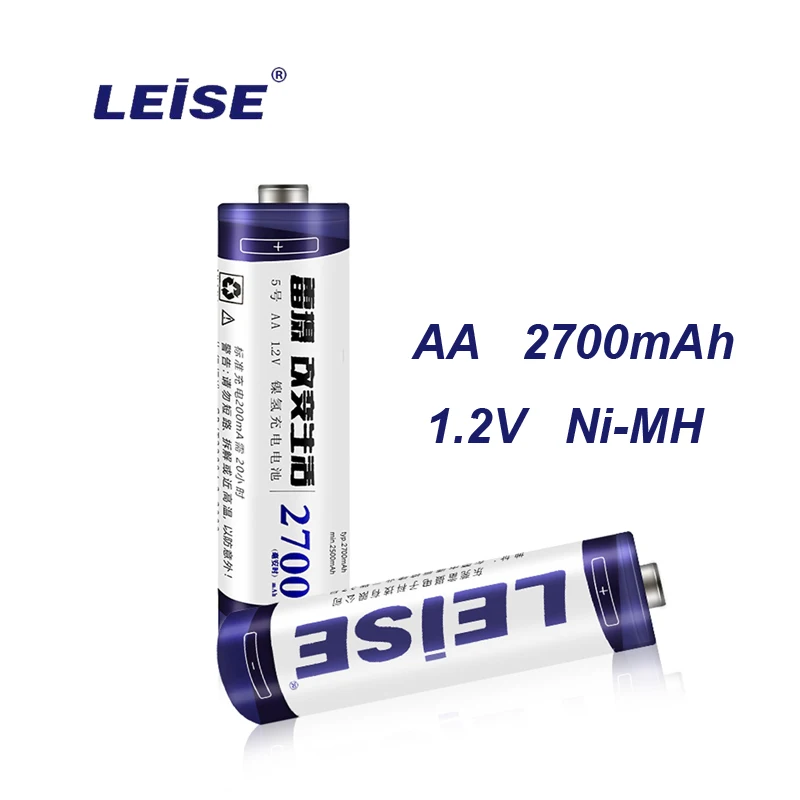 Leise 2700mah AA nimh перезаряжаемые батареи 1 2 v 2A батарея Бесплатная доставка упаковка с