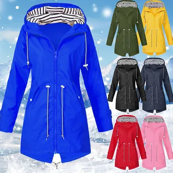 

Outdoor Long Autumn And Winter Ladies Waterproof Raincoat Raincoat Forest Jacket Raincoat Ladies Jacket S-5XL