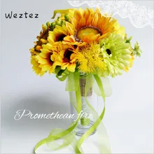 Свадебный букет цветов букет Искусственный с кружевной лентой свадебный букет SPH46