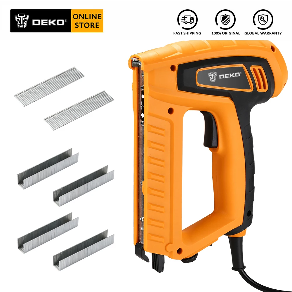 DEKO DKET01 220V Portable Electric Tacker Gun Electric Nail Gun 20pcs/min Woodworking Tool Electric Nail Gun Stapler Pneumat