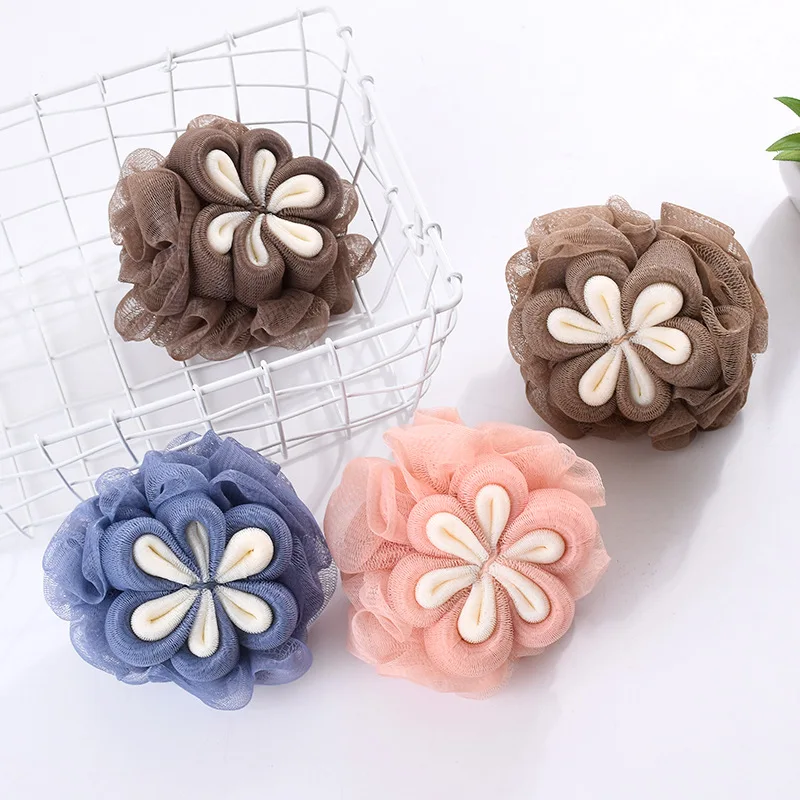 Manufacturers Direct Selling Floral Loofah Personal Cleaning Bath Ball Bath Mesh Sponge Bath Towel Foaming Bath Supplies
