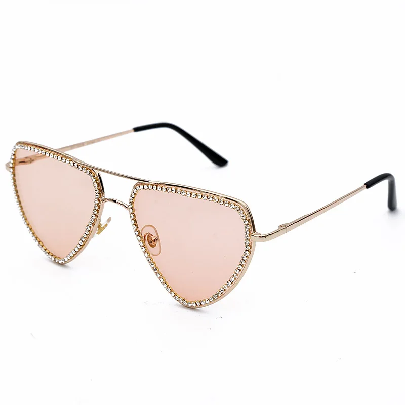 Алмазное сердце солнцезащитные очки женские треугольные маленькие Винтажные Солнцезащитные очки Роскошные ретро мужские солнцезащитные очки Брендовые дизайнерские очки