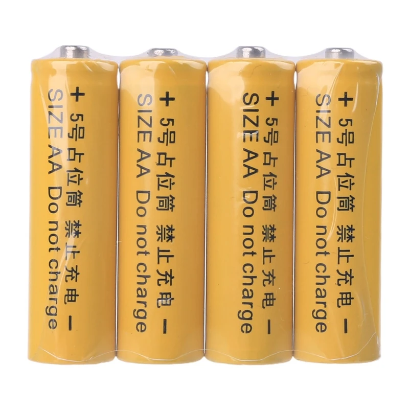 4Pcs No Power AA 14500 LR6 Dummy Fake Battery Setup Shell Placeholder Cylinder Conductor for AA Battery Eliminator and more dummy battery placeholder