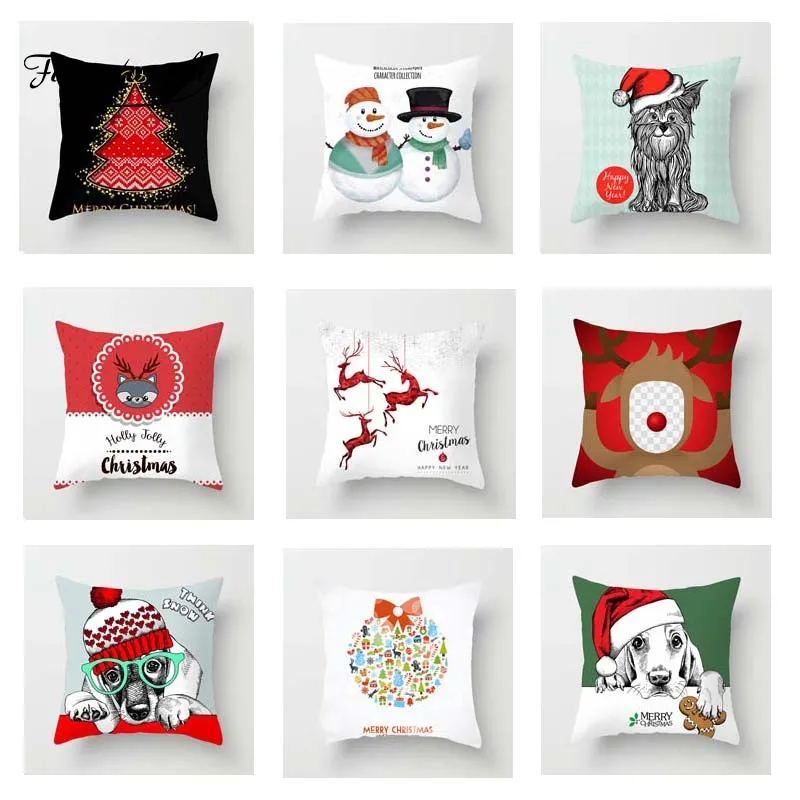 

Fuwatacchi Cute Cartoon Cushion Cover Xmas Deer Soft Throw Pillow Cover for chair Sofa Pillow Case Decorative Pillowcase 2019