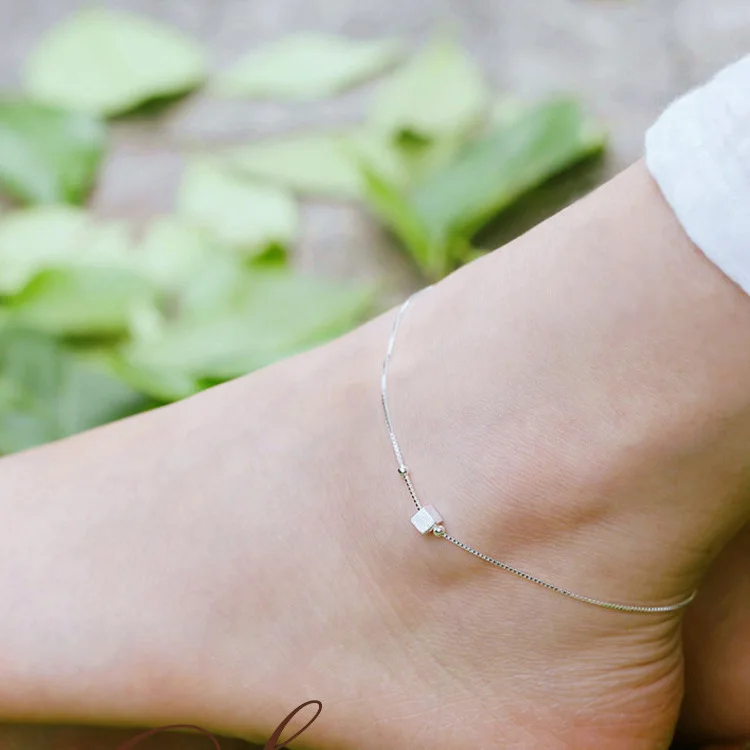 Lady Simple Silver Anklets New Fashion Foot Anklet 925 Sterling