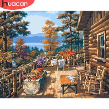 

HUACAN Coloring By Numbers Landscape Kits Drawing Canvas HandPainted House Pictures Painting Art Gift Home Decoration